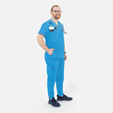 Men's ELITE 3-Pocket V-Neck Scrub Top (2 Pockets Hidden On both Side)