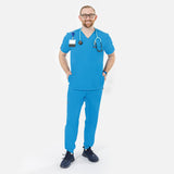 Men's ELITE 3-Pocket V-Neck Scrub Top (2 Pockets Hidden On both Side)