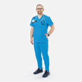 Men's ELITE 3-Pocket V-Neck Scrub Top (2 Pockets Hidden On both Side)