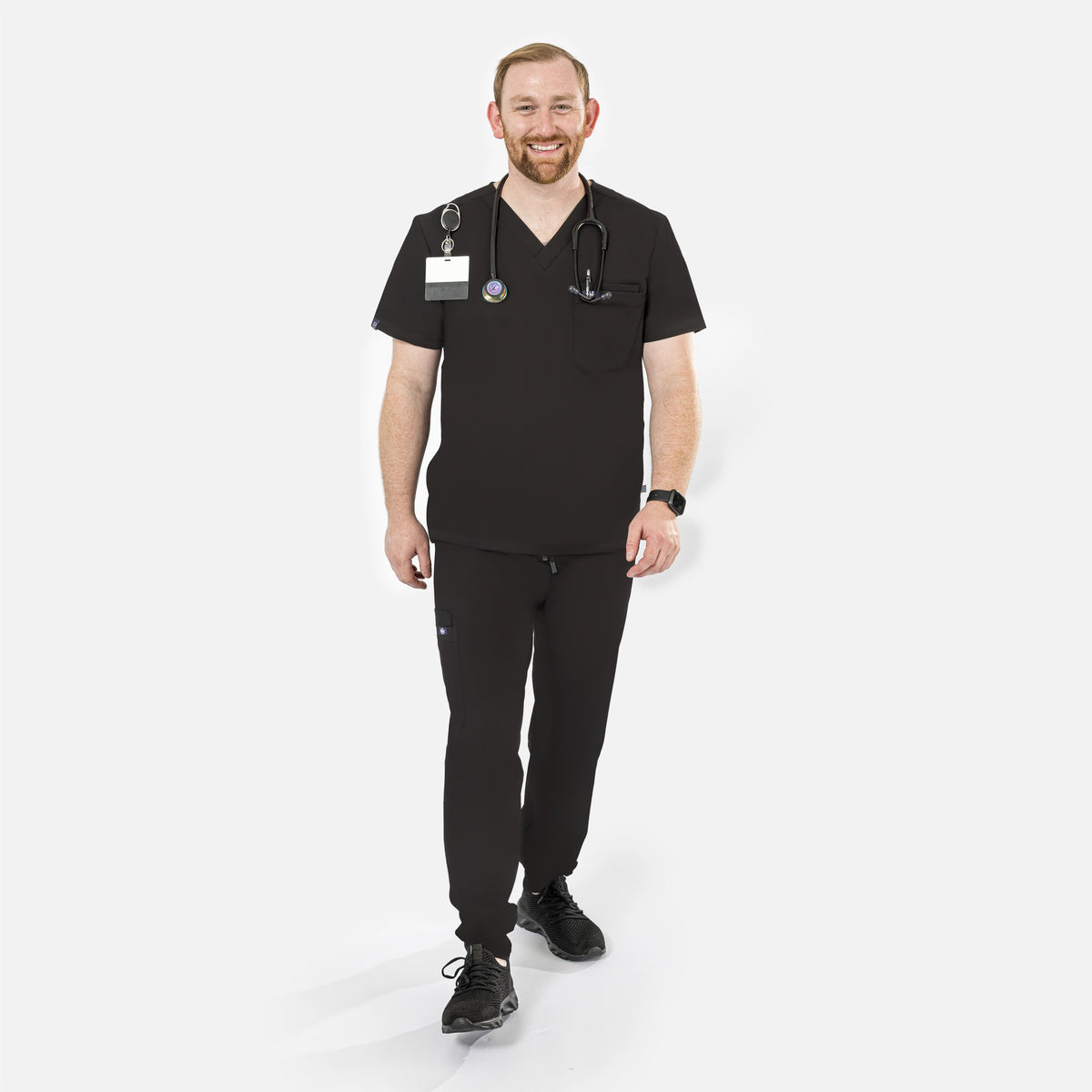 Men's ELITE 3-Pocket V-Neck Scrub Top (2 Pockets Hidden On both Side)